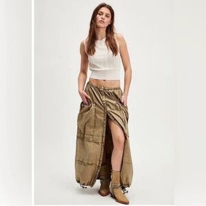 Free People Olive Eloise Maxi Skirt